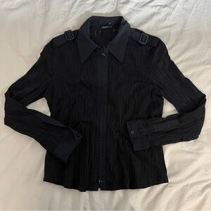 Black Zip up Blouse.